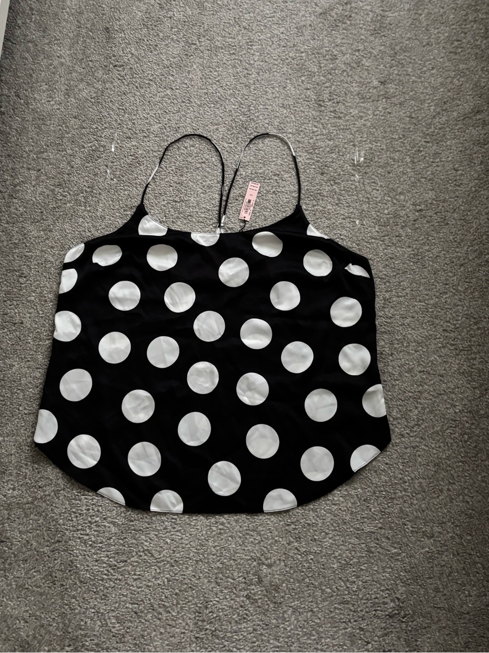 Victoria's Secret Black & White Polka Dot Satin Cami